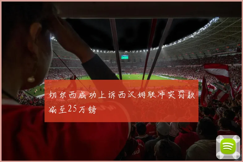切尔西成功上诉西汉姆联冲突罚款减至25万镑